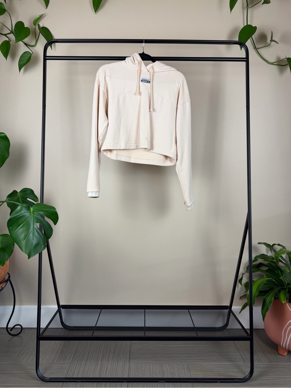 adidas Cropped Cream Hoodie